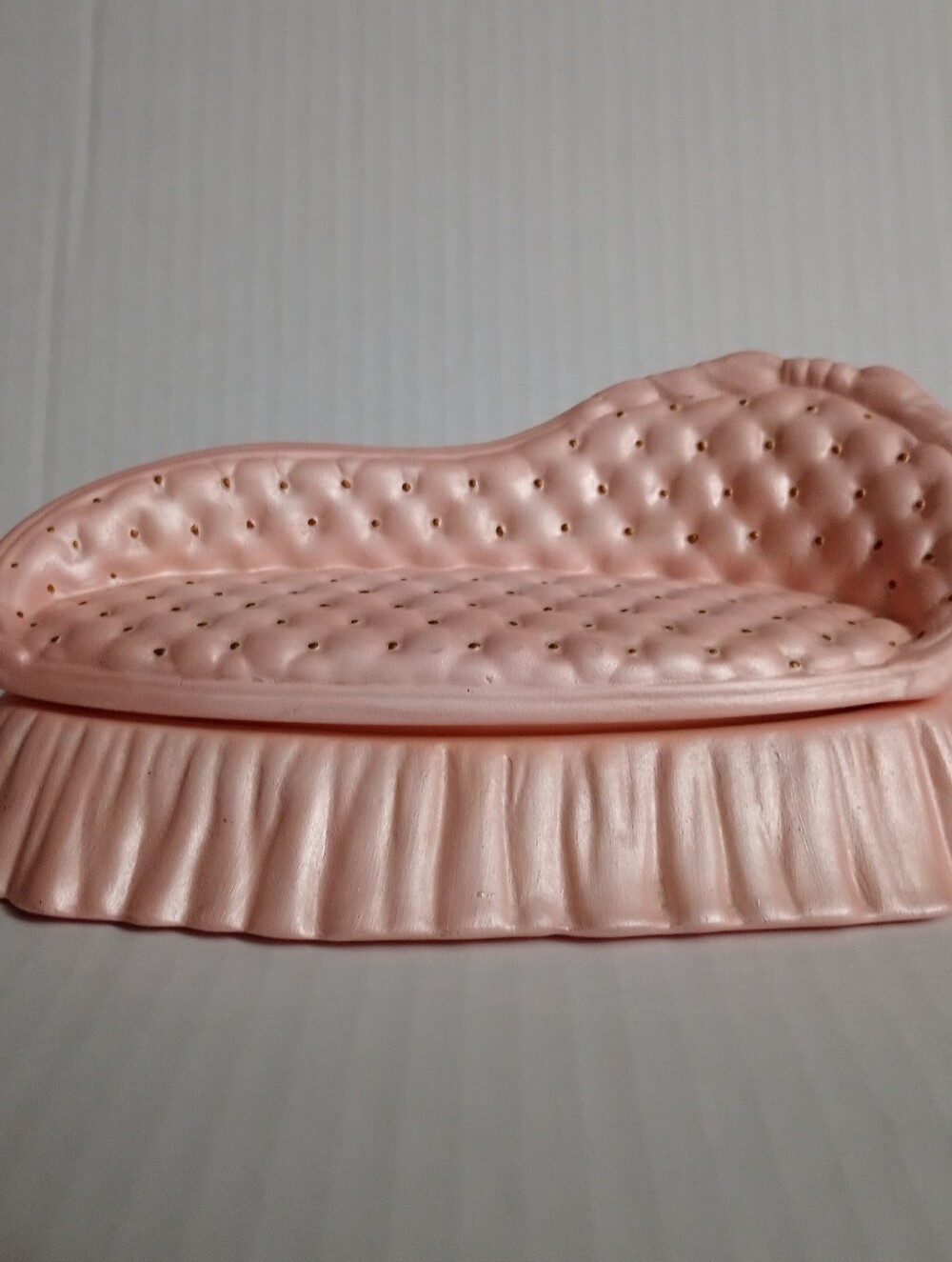 Mallory Ceramic Studio Jamar Original 1952 Chaise Lounge With Skirt Trinket Box